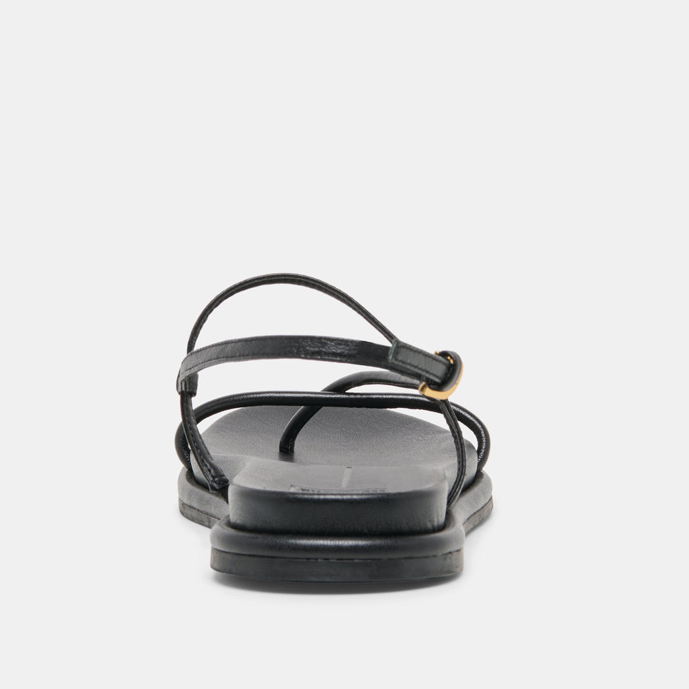 Dom Black Leather Sandals