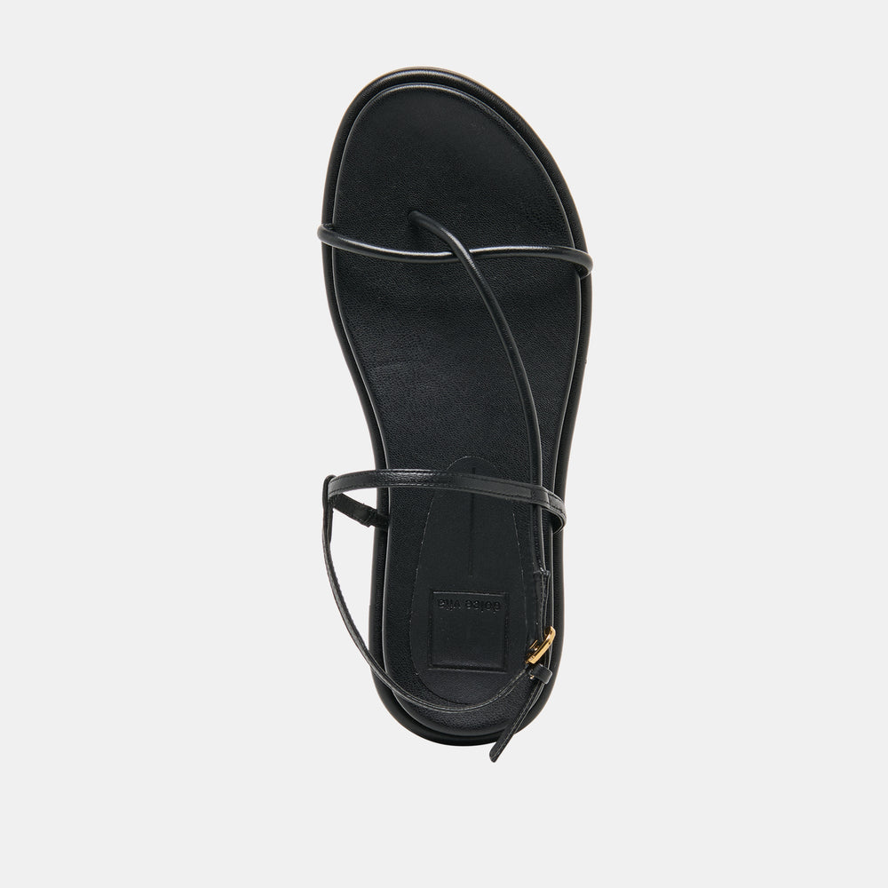 Dom Black Leather Sandals