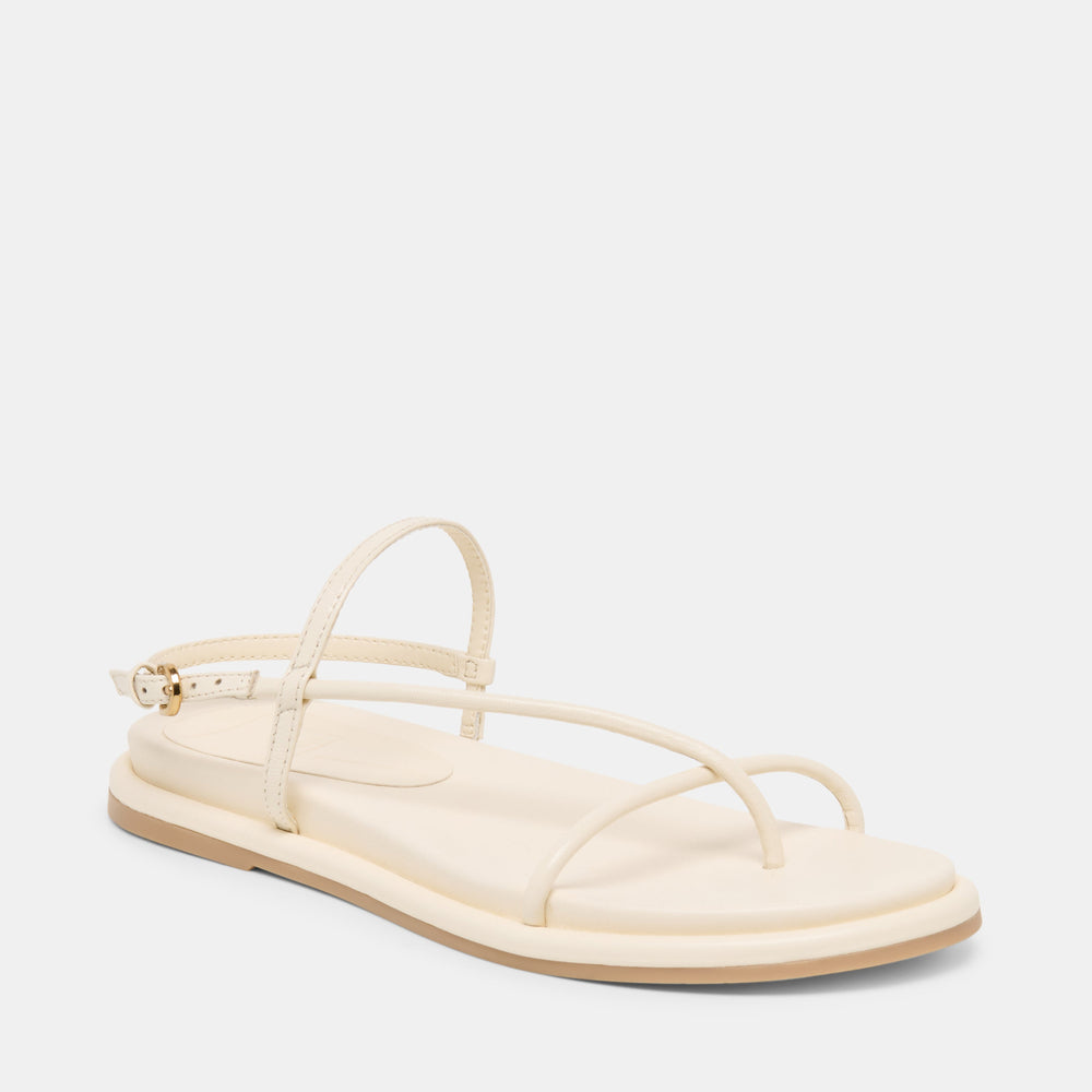 Dom Off White Leather Sandals