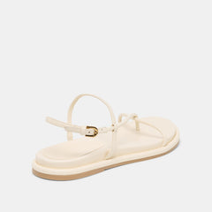 Dom Off White Leather Sandals