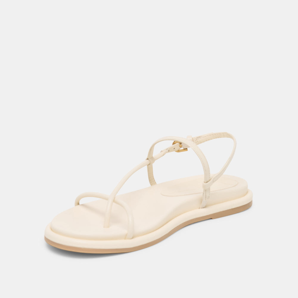 Dom Off White Leather Sandals