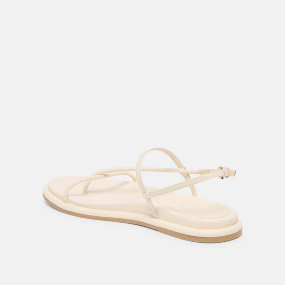 Dom Off White Leather Sandals
