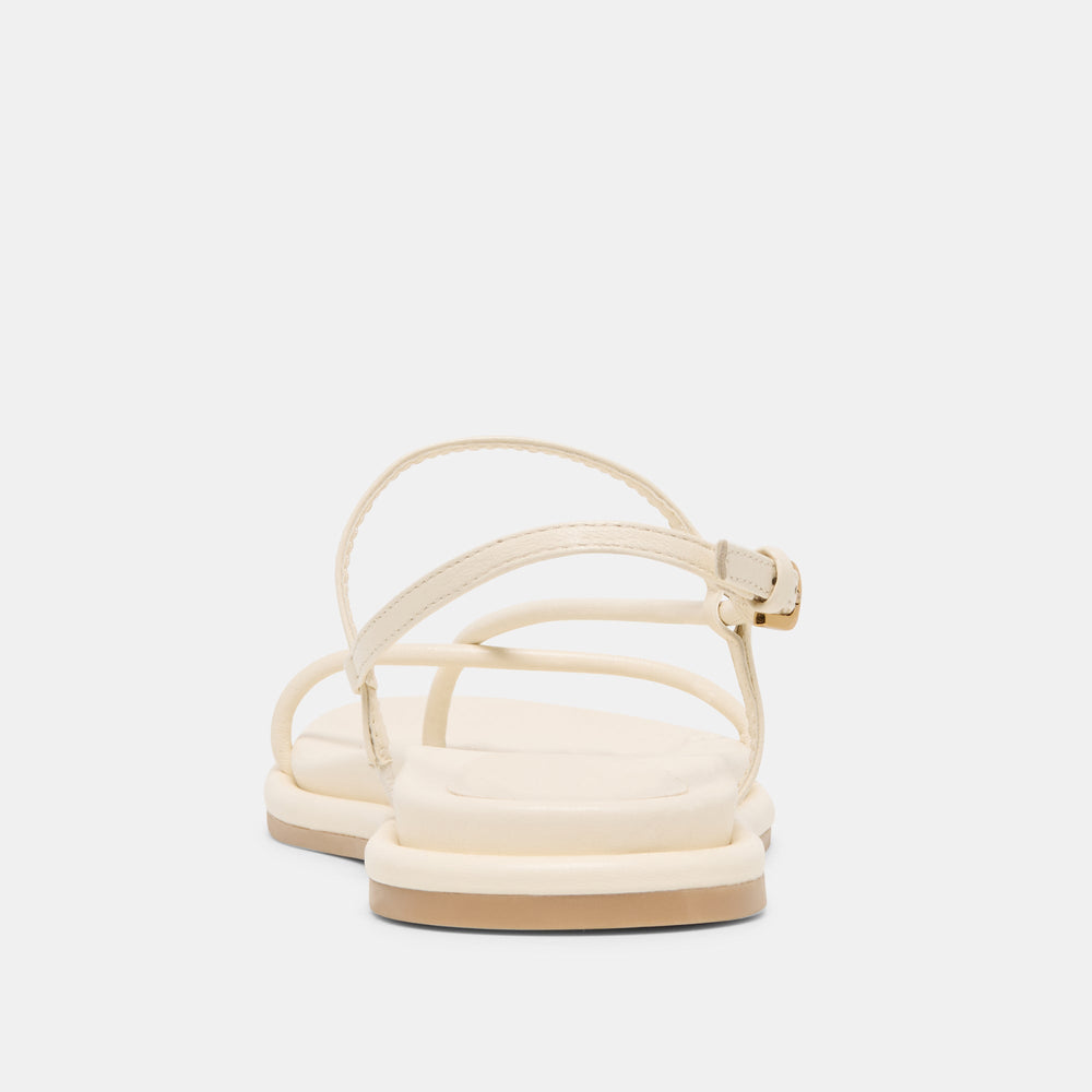 Dom Off White Leather Sandals