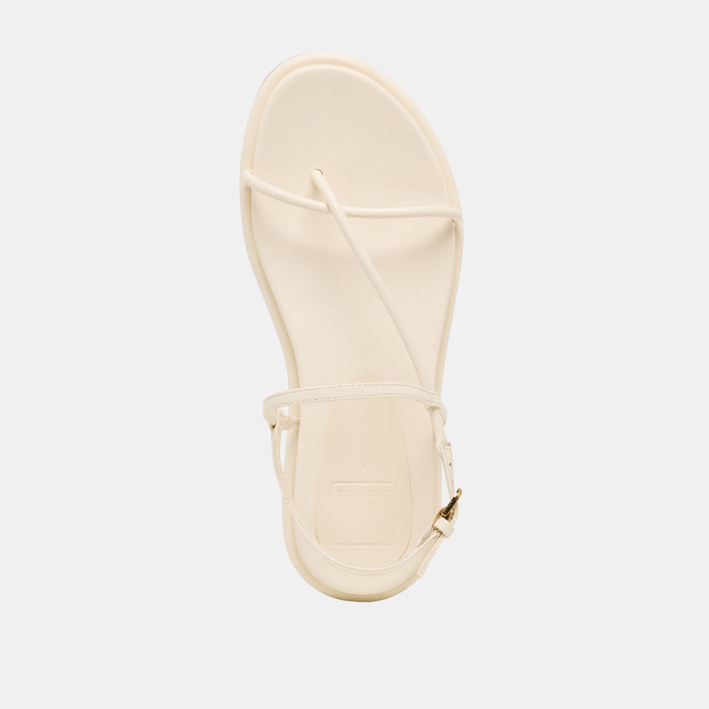 Dom Off White Leather Sandals