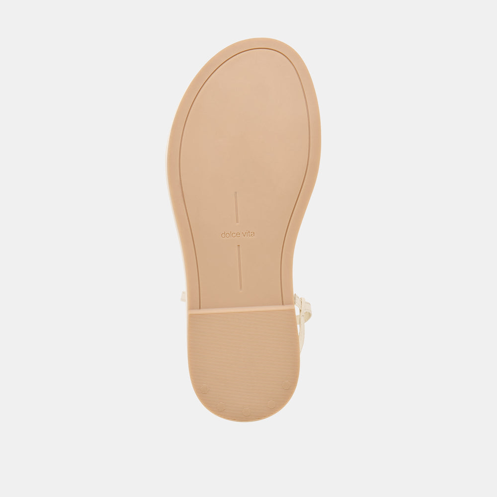 Dom Off White Leather Sandals