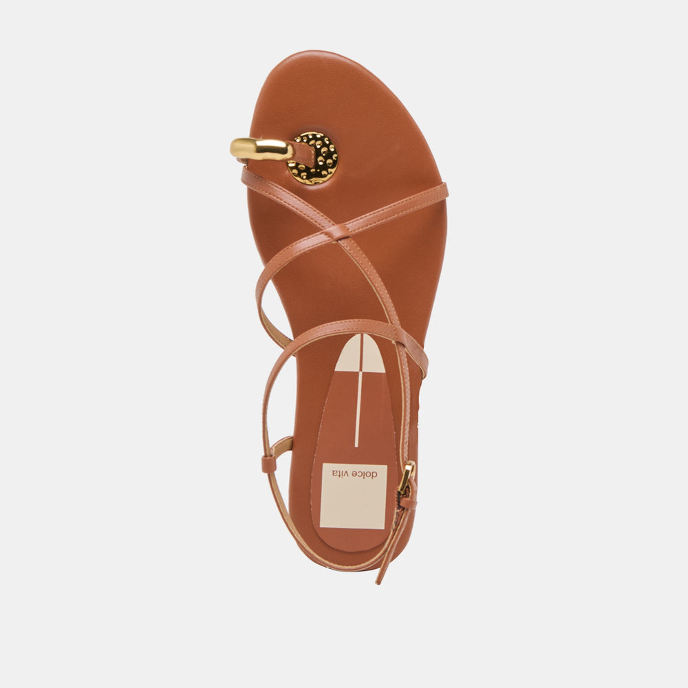 KESHA SANDALS COGNAC LEATHER