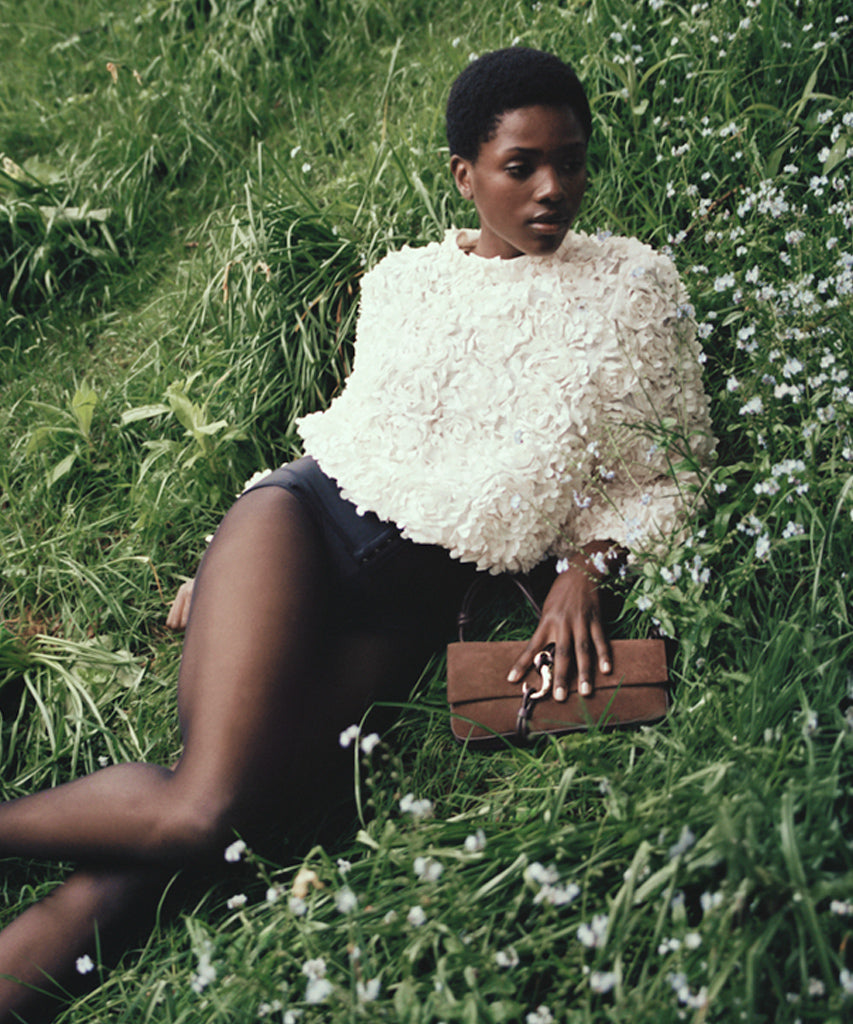 Alice Chocolate Suede Shoulder Bag