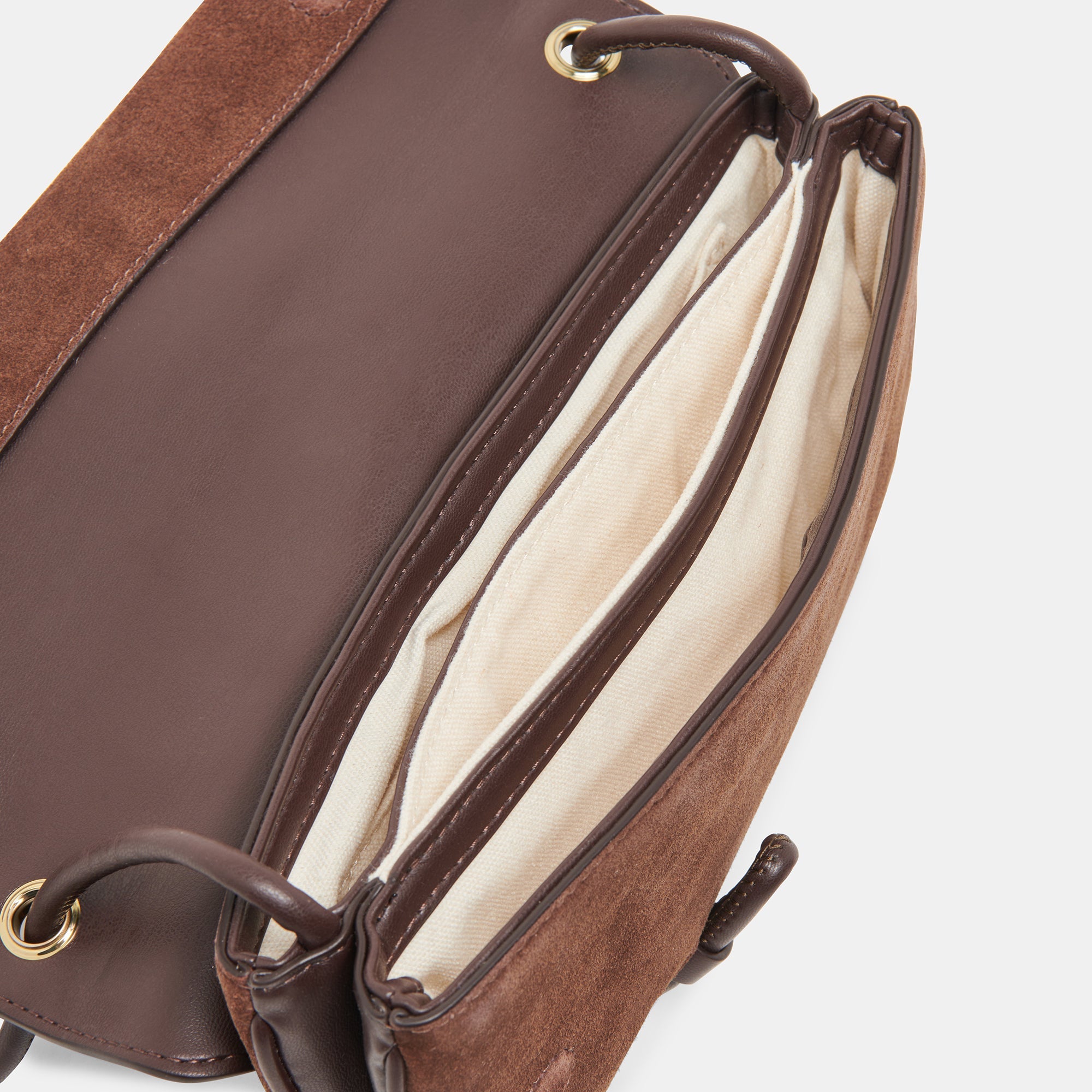 Alice Chocolate Suede Shoulder Bag