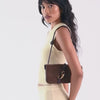 Alice Chocolate Suede Shoulder Bag