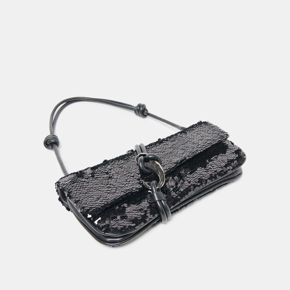 Alice Black Sequin Shoulder Bag