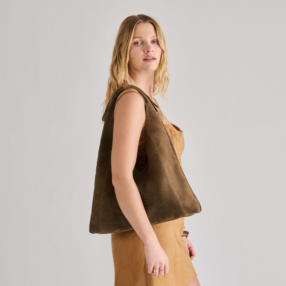 Marie Olive Suede Tote
