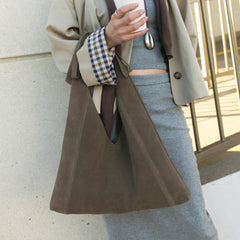 Marie Olive Suede Tote