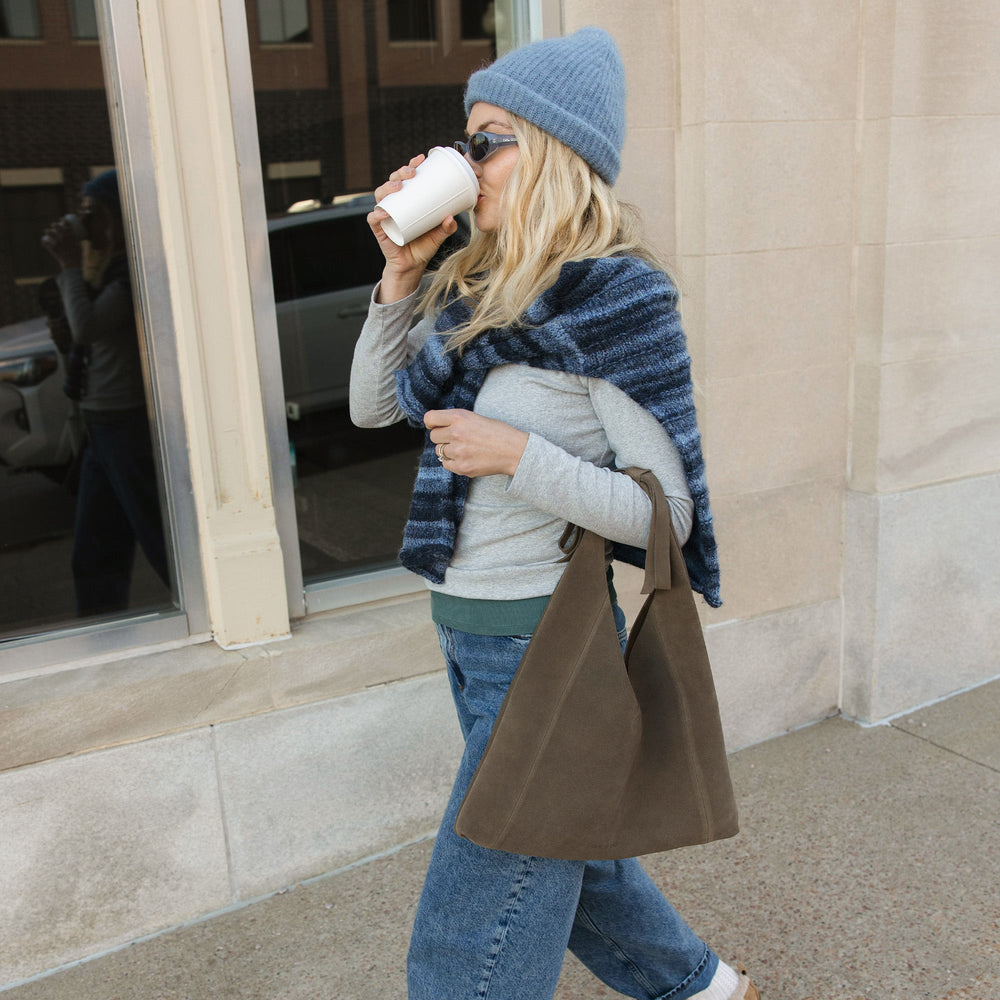 Marie Olive Suede Tote