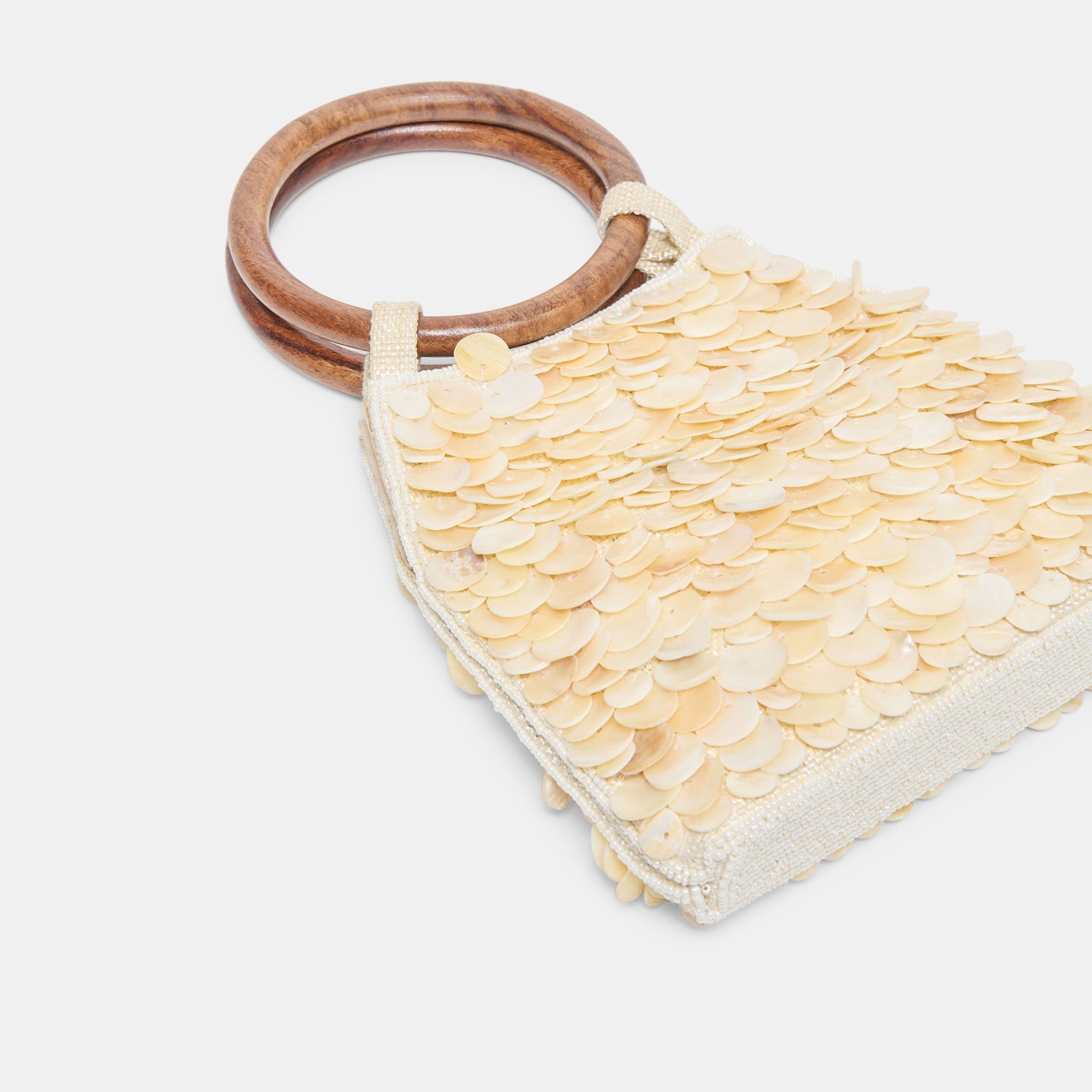 Allegra Natural Sequin Handbag