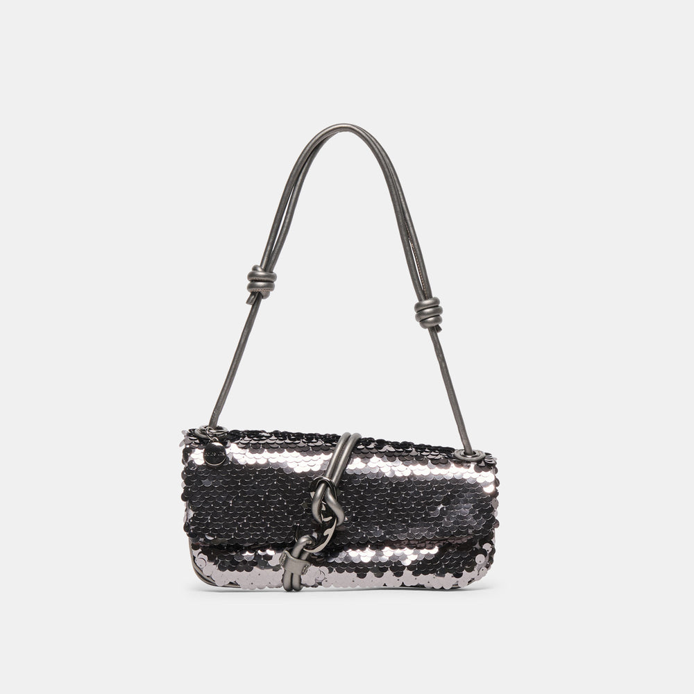 Alice Gunmetal Sequin Shoulder Bag