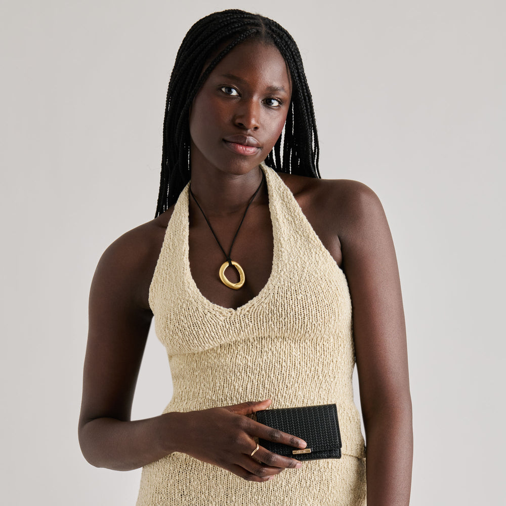 Mini-Me Black Woven Stella Wallet