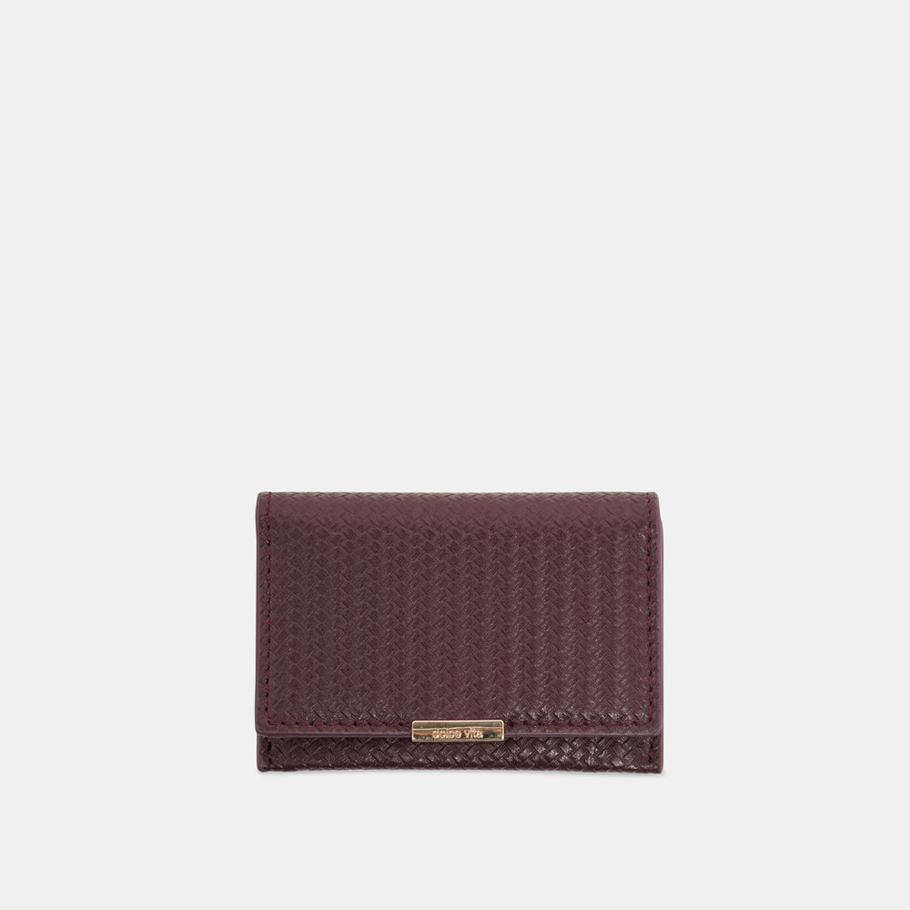 Mini-Me Burgundy Woven Stella Wallet