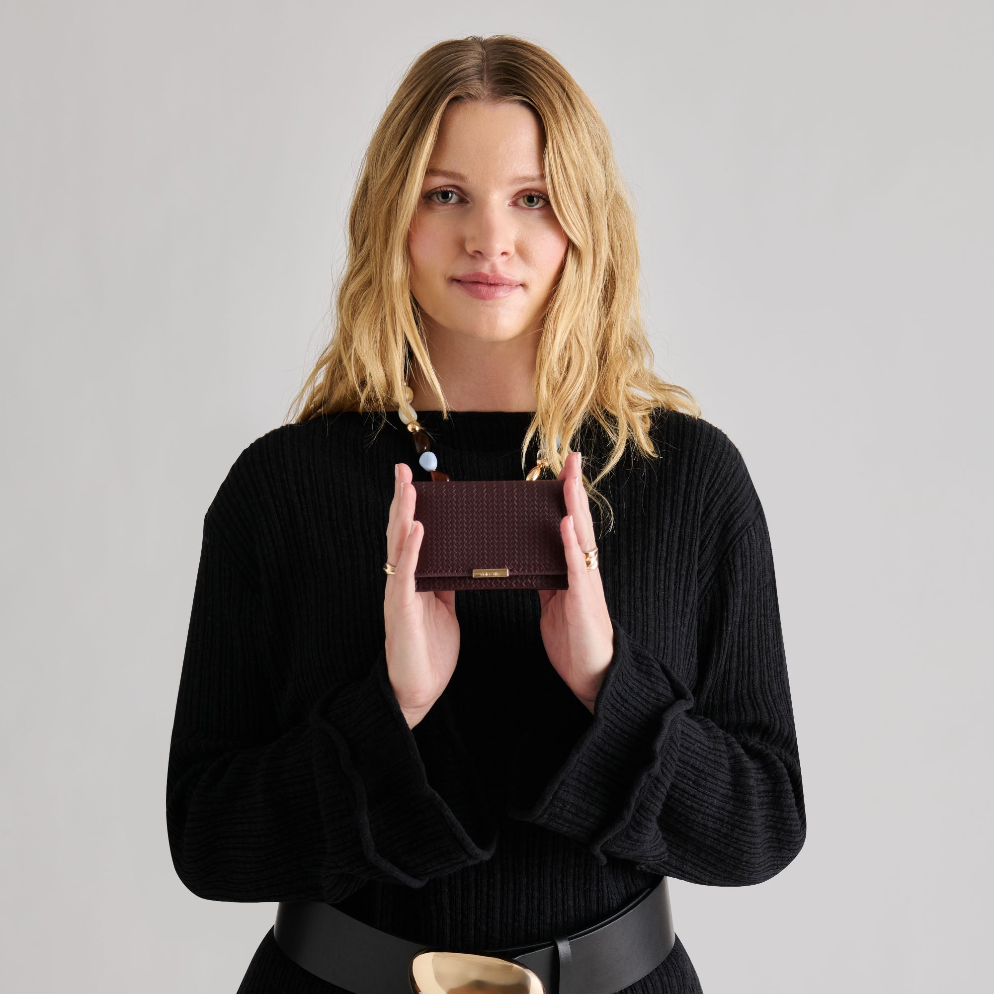 Mini-Me Burgundy Woven Stella Wallet