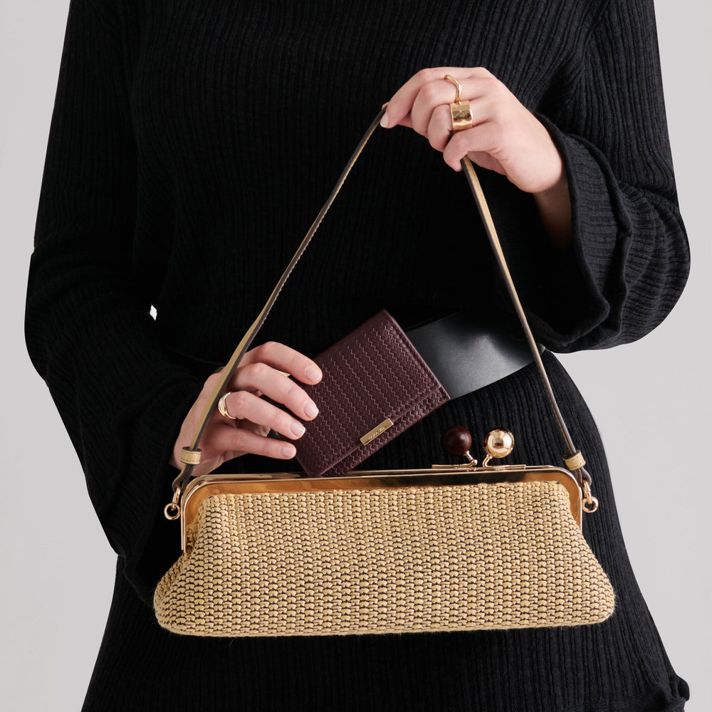 Mini-Me Burgundy Woven Stella Wallet