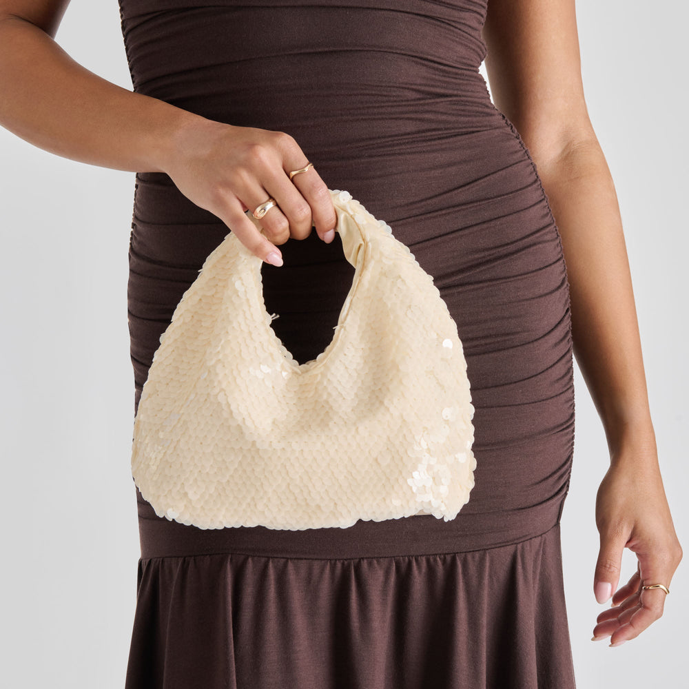 Dahlia Sequin Ivory Sequin Handbag