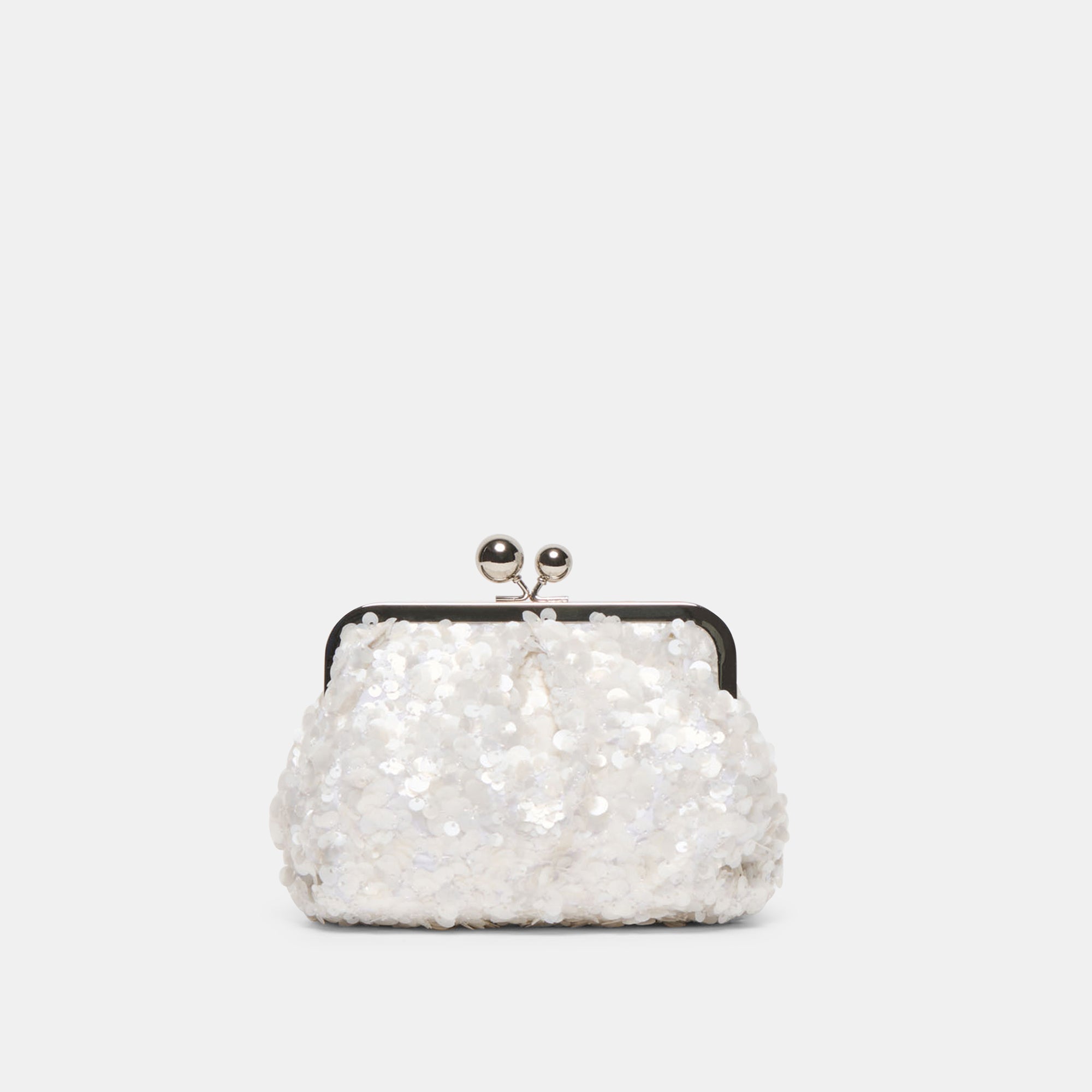 Kendall White Sequin Clutch