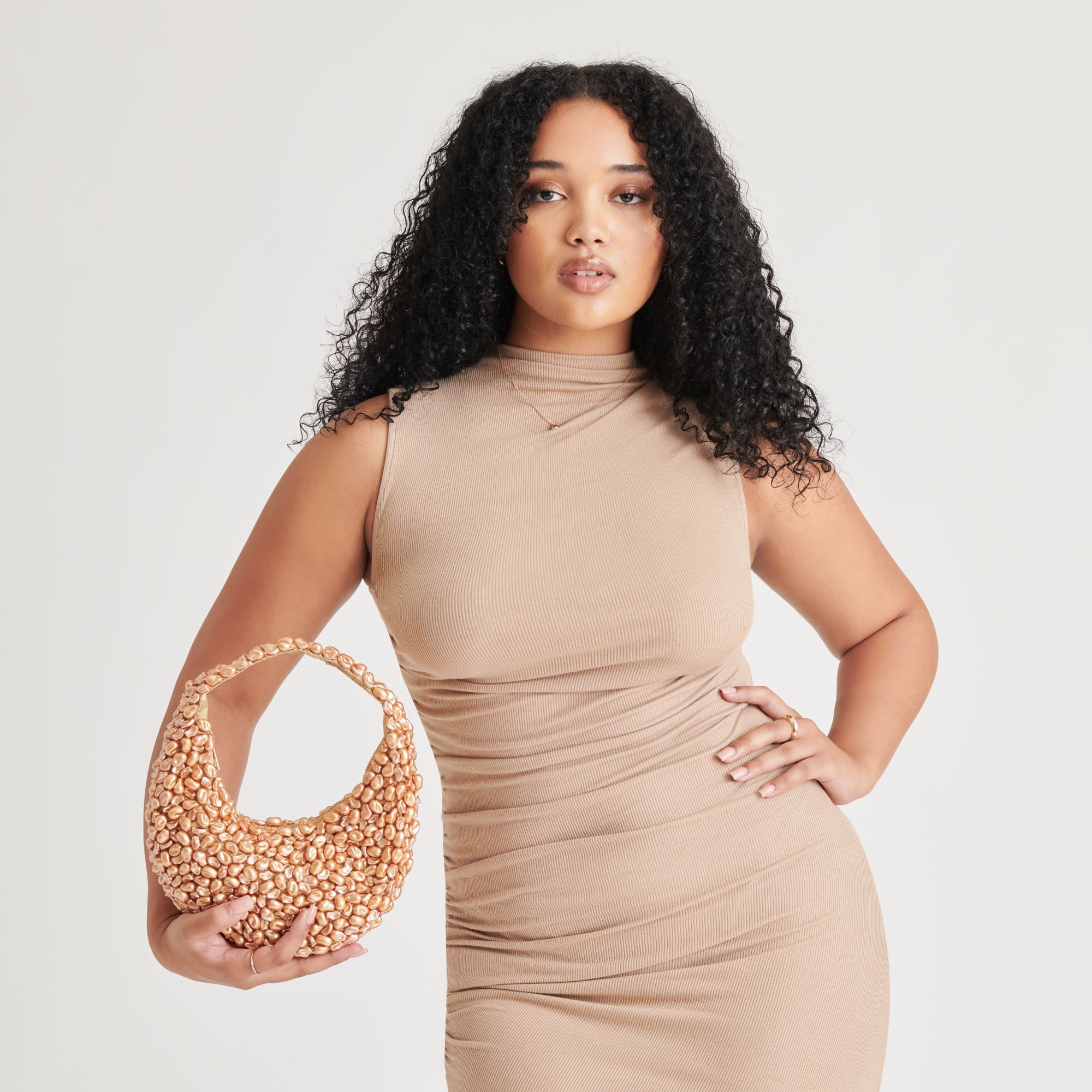 PEARLA SHOULDER BAG GOLD FAUX PEARL