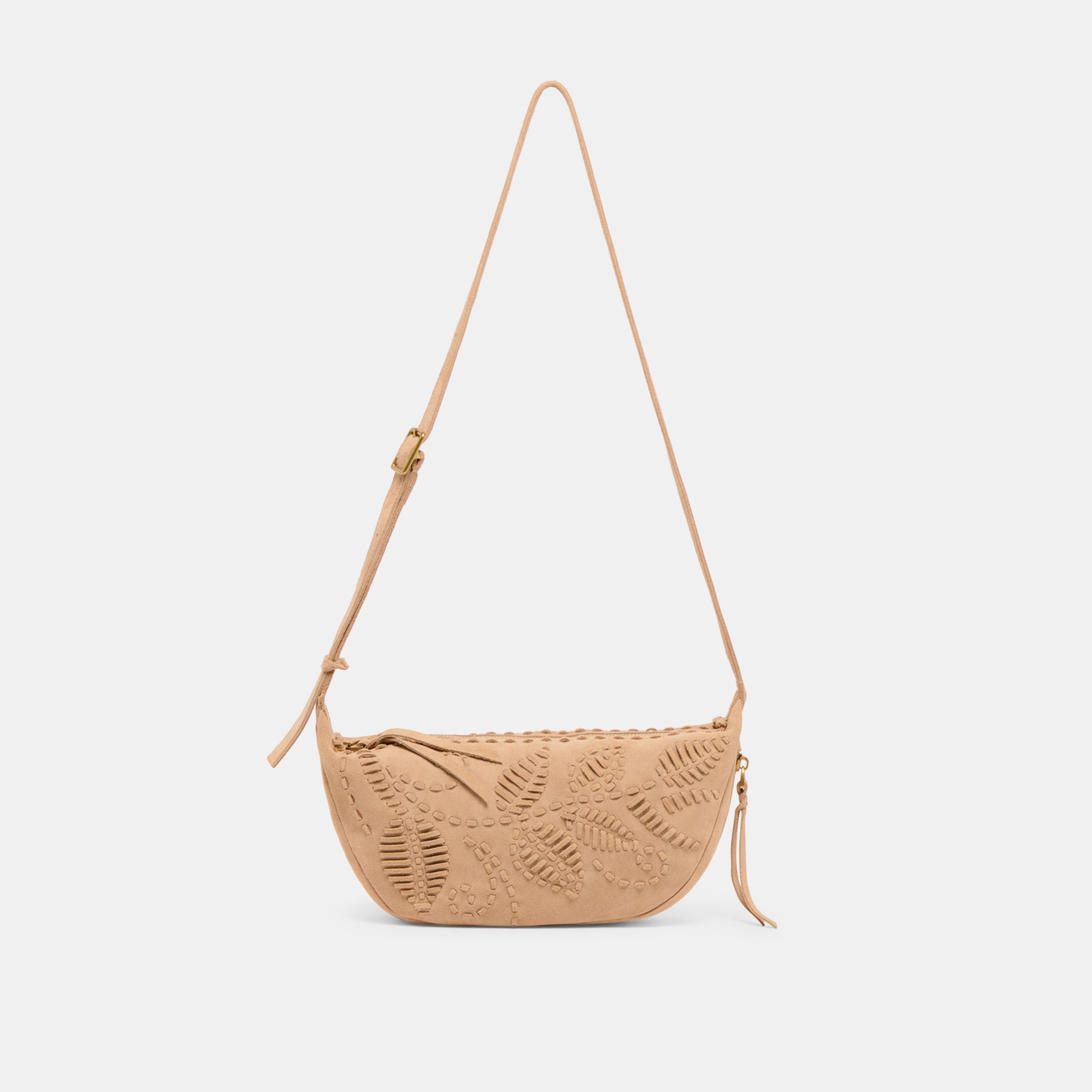 Lipari Beige Suede Crossbody