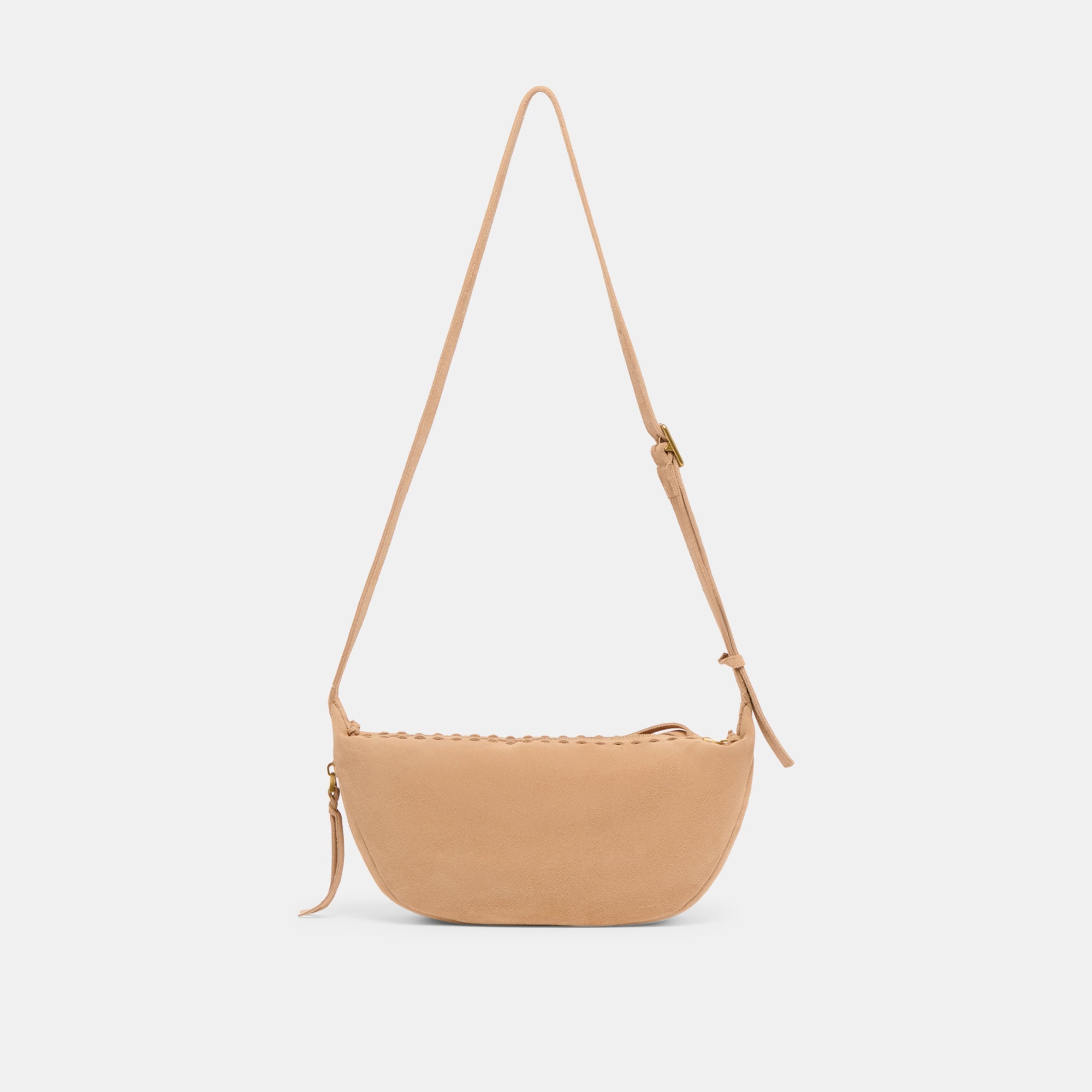 Lipari Beige Suede Crossbody