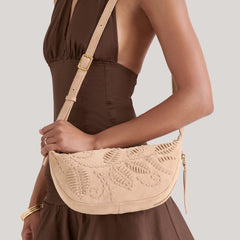 Lipari Beige Suede Crossbody