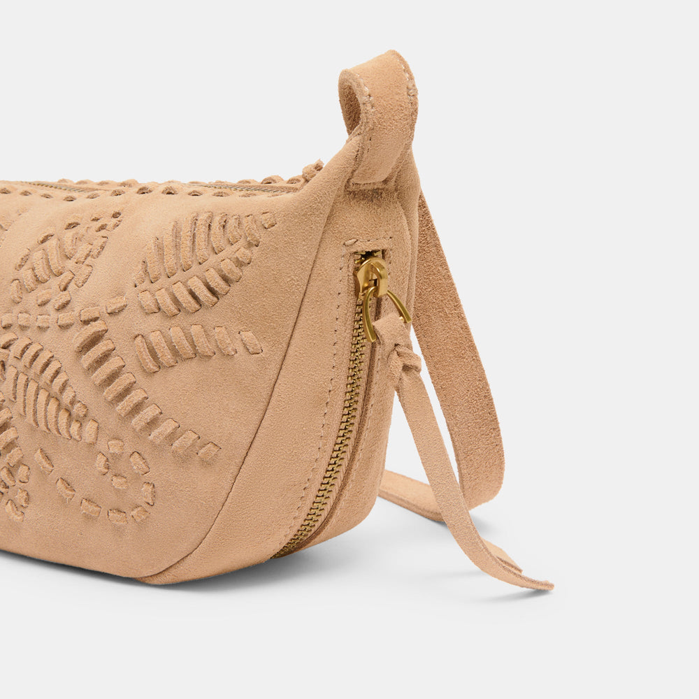 Lipari Beige Suede Crossbody