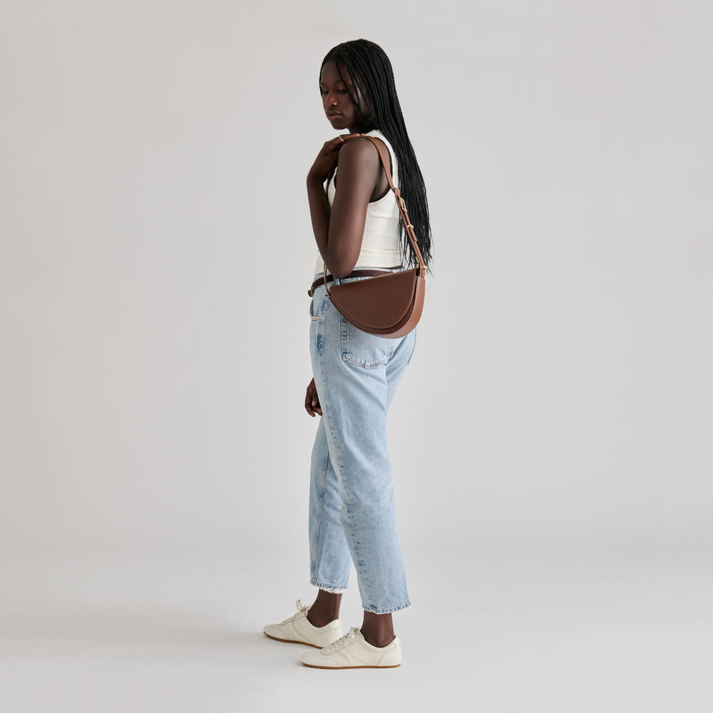 Sabine Brown Leather Shoulder Bag