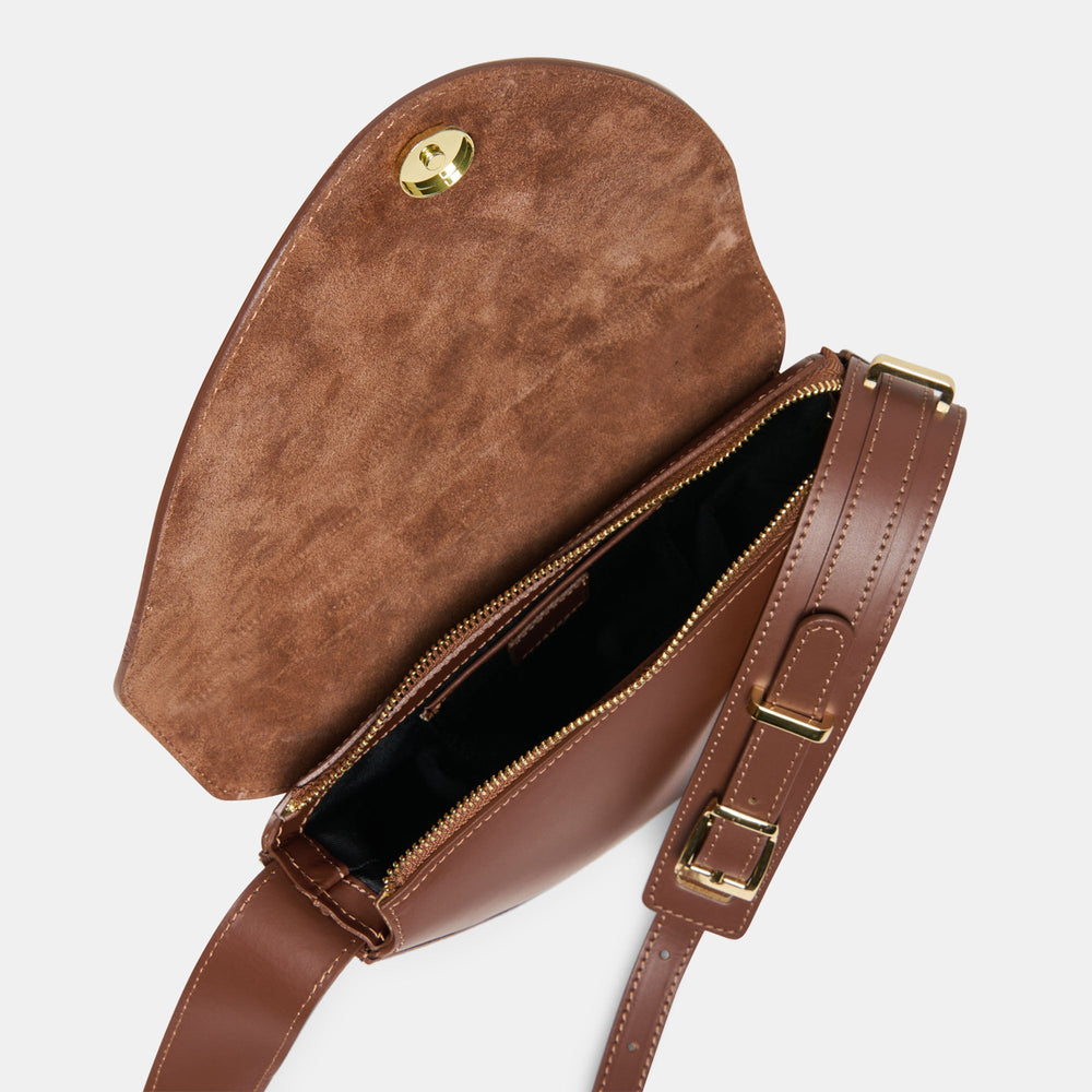Sabine Brown Leather Shoulder Bag
