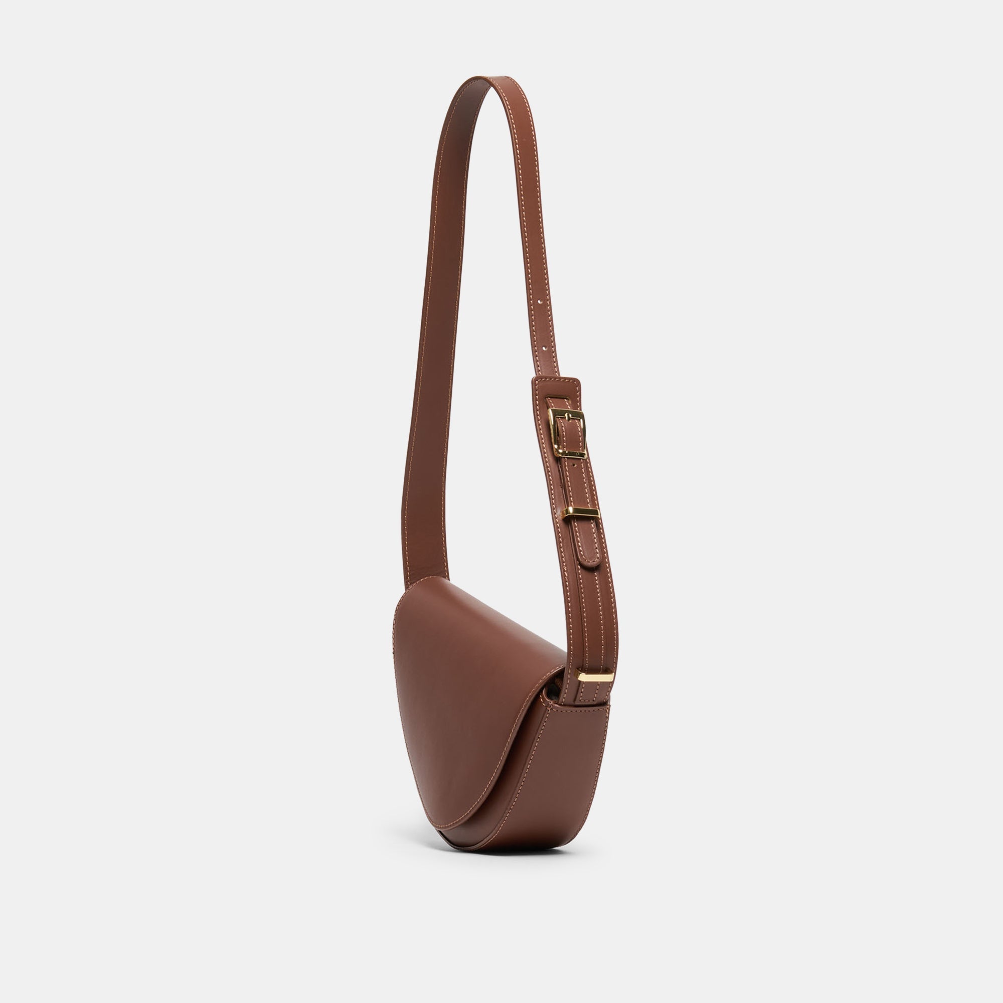 Sabine Brown Leather Shoulder Bag