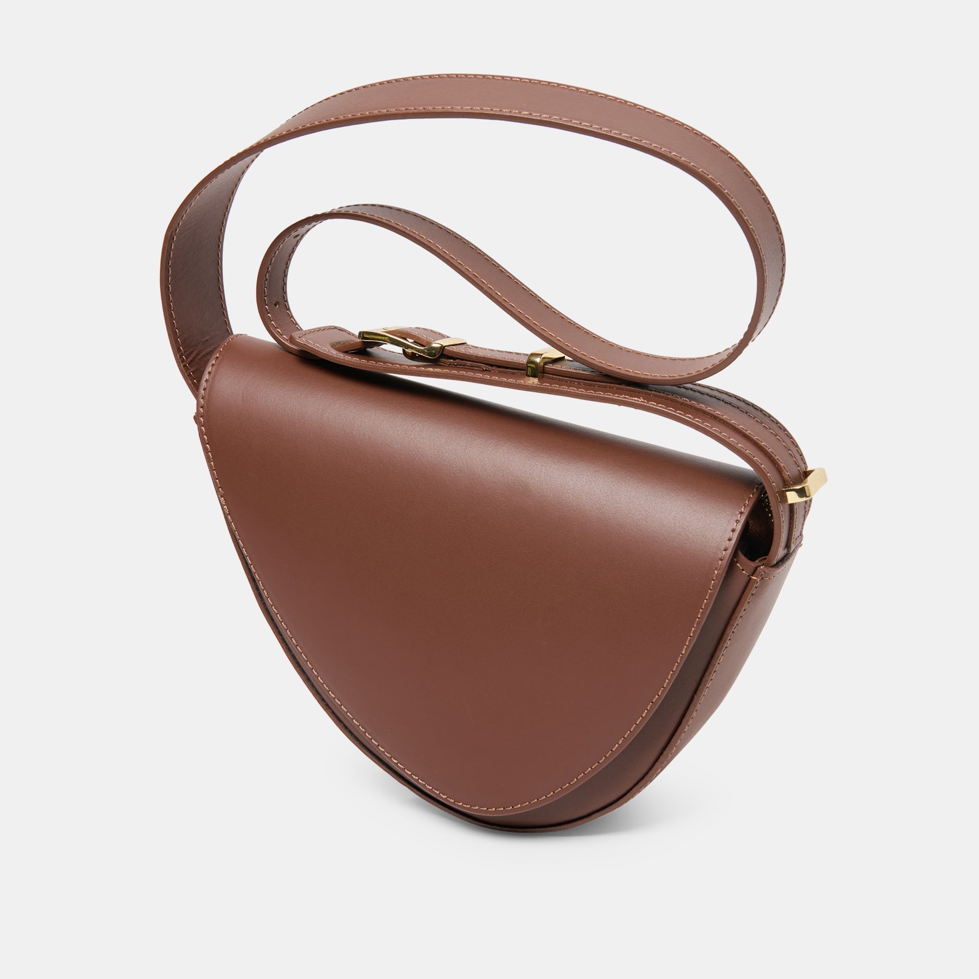 Sabine Brown Leather Shoulder Bag
