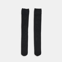 Ruffle Black Sheer Knee High Socks