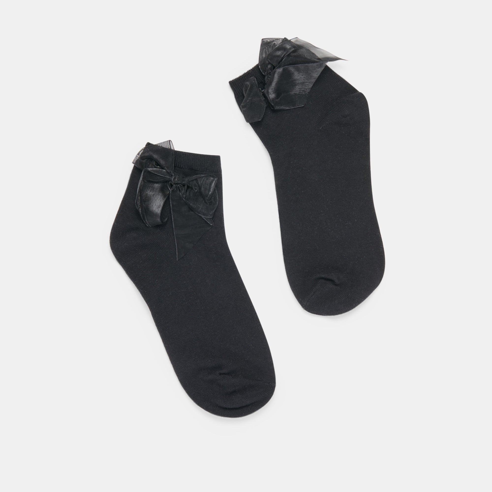 Bow Black Anklet Socks