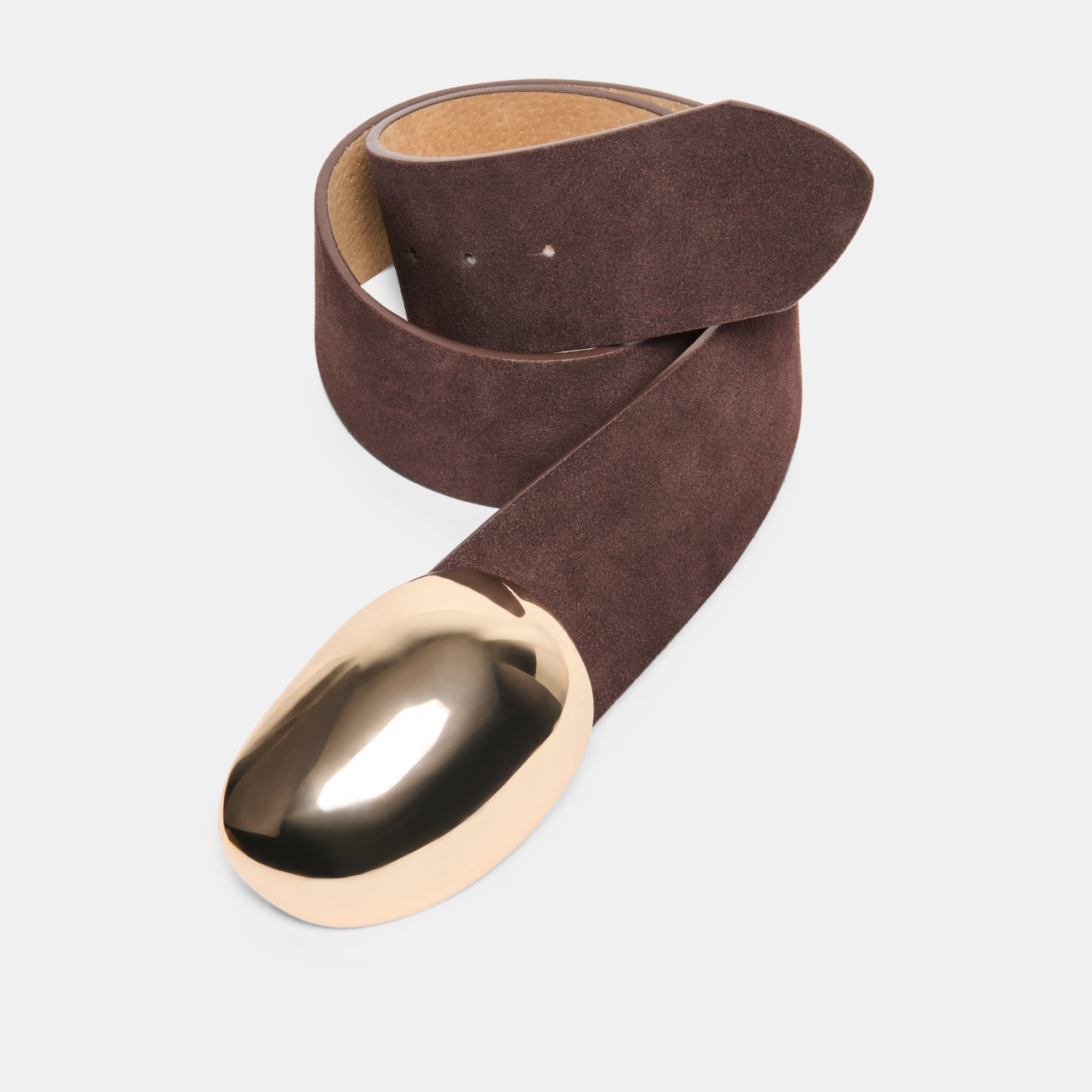 Bubble Mahogany Gold Buckle Belt