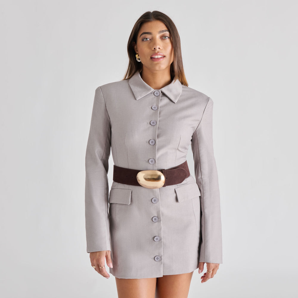 Bubble Mahogany Gold Buckle Belt