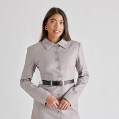 Vintage Western Black Silver Buckle Belt