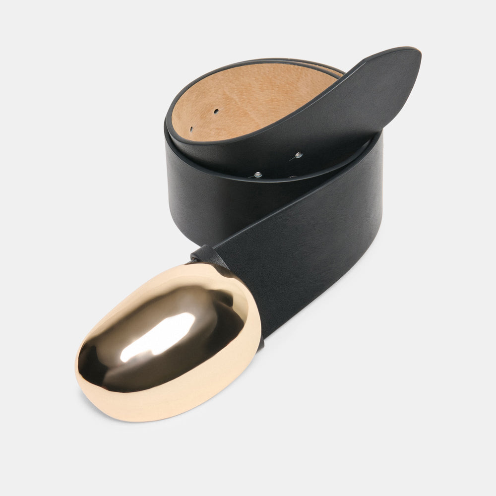 Bubble Black Gold Buckle Belt