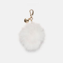 Pom Pom White Plush Bag Charm