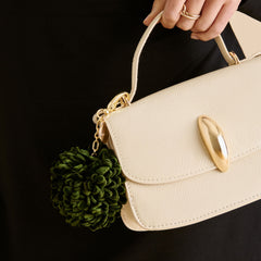 Pom Pom Dk Green Bag Charm