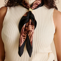 Animal Print Brown Multi Silk Scarf