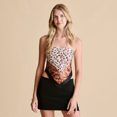 Animal Print Brown Multi Silk Scarf