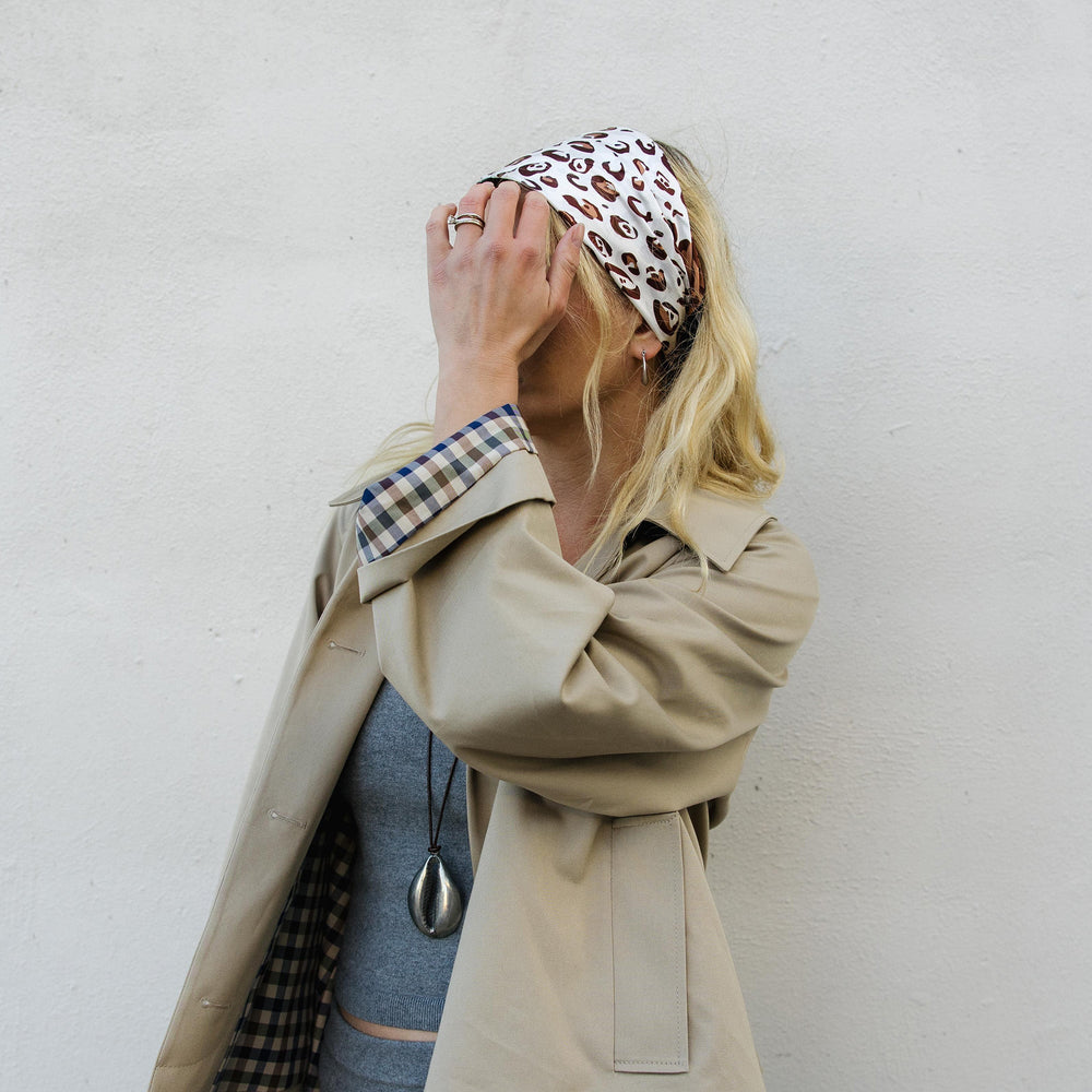Animal Print Brown Multi Silk Scarf
