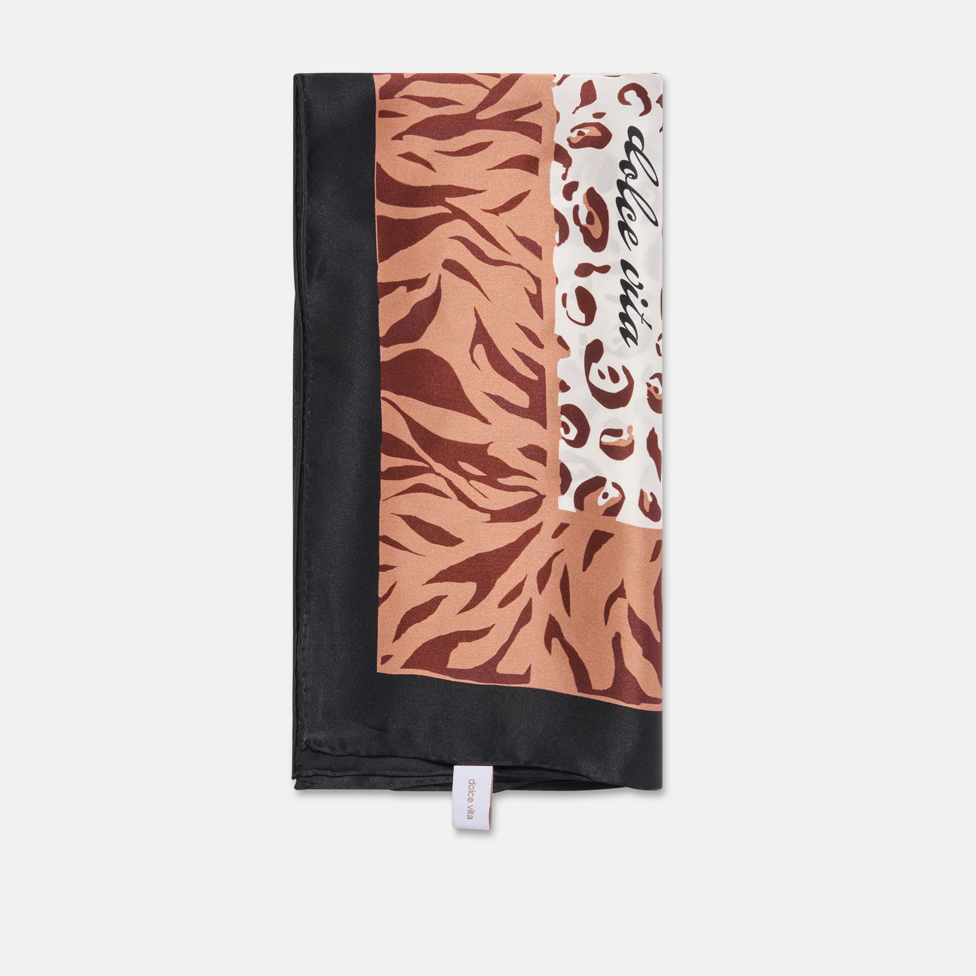 Animal Print Brown Multi Silk Scarf