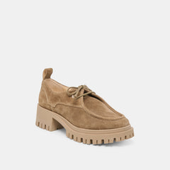 Milza Olive Suede Loafers