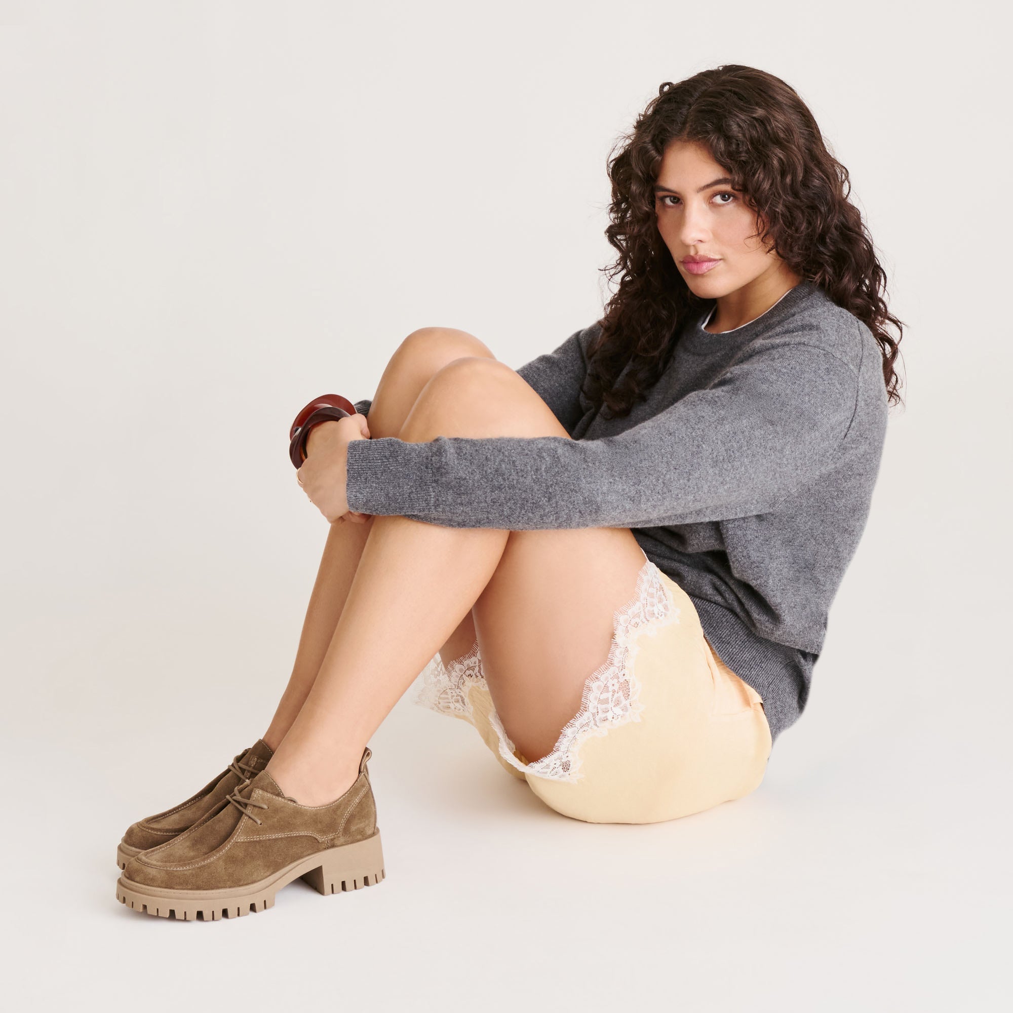 Milza Olive Suede Loafers