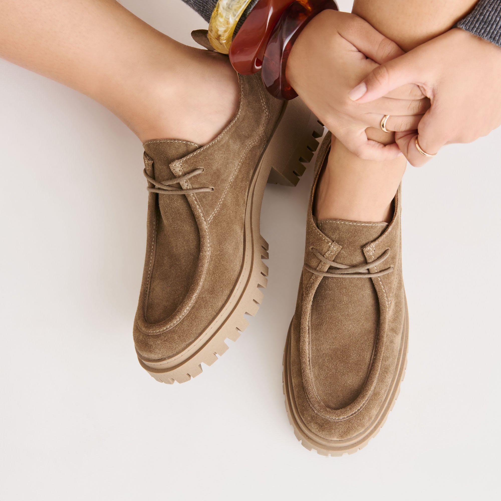 Milza Olive Suede Loafers