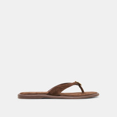 Jaina Dk Brown Suede Sandals